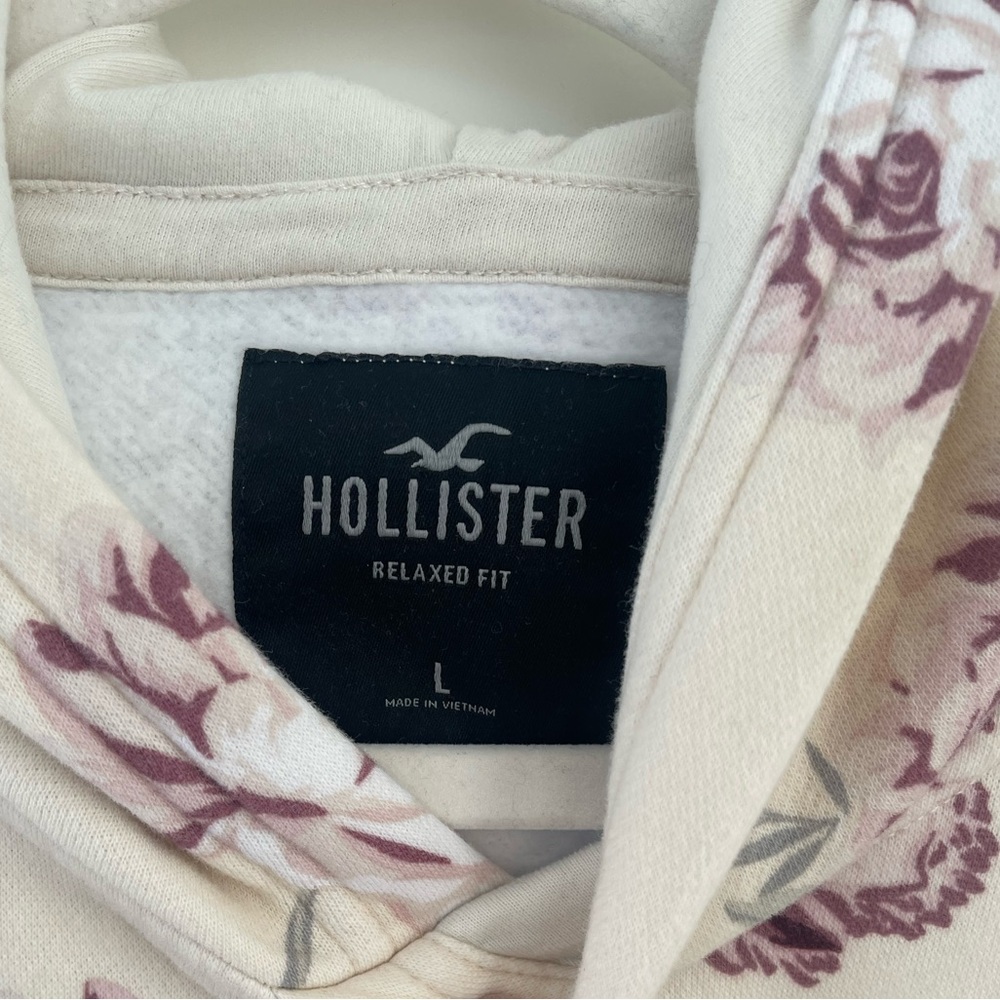 Hollister hoodie sweatshirt floral cream - Picture 4 of 12